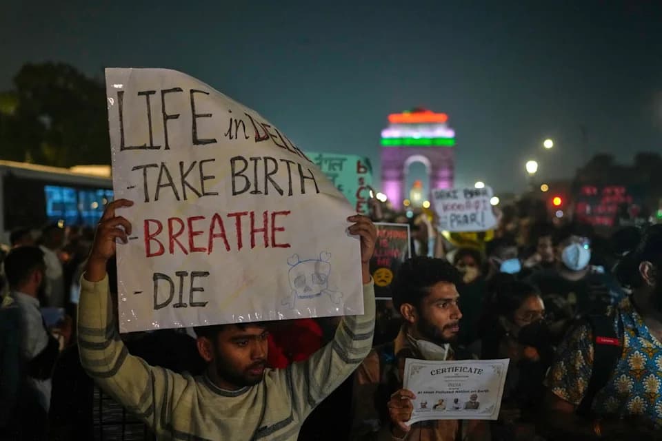 Nju Delhi u gušenju: AQI 344 i retki protesti zbog opasnog smoga