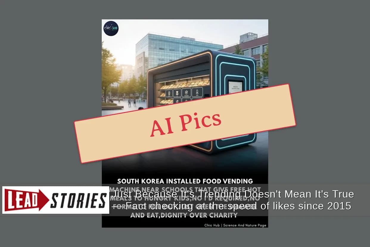 Lažna tvrdnja: automati za besplatne tople obroke kraj škola u Južnoj Koreji — šta je zapravo istina?