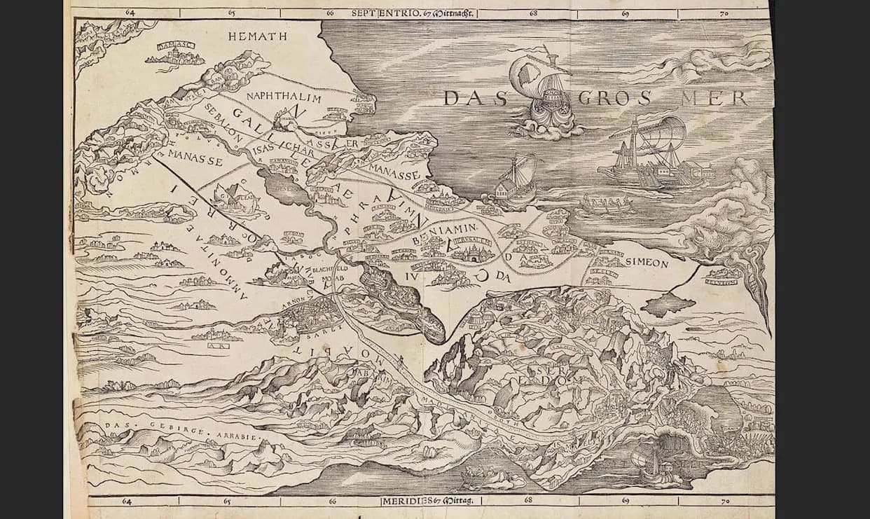 Notorna biblijska karta iz 1525. — greškom odštampana unazad, ali uticaj joj ne jenjava