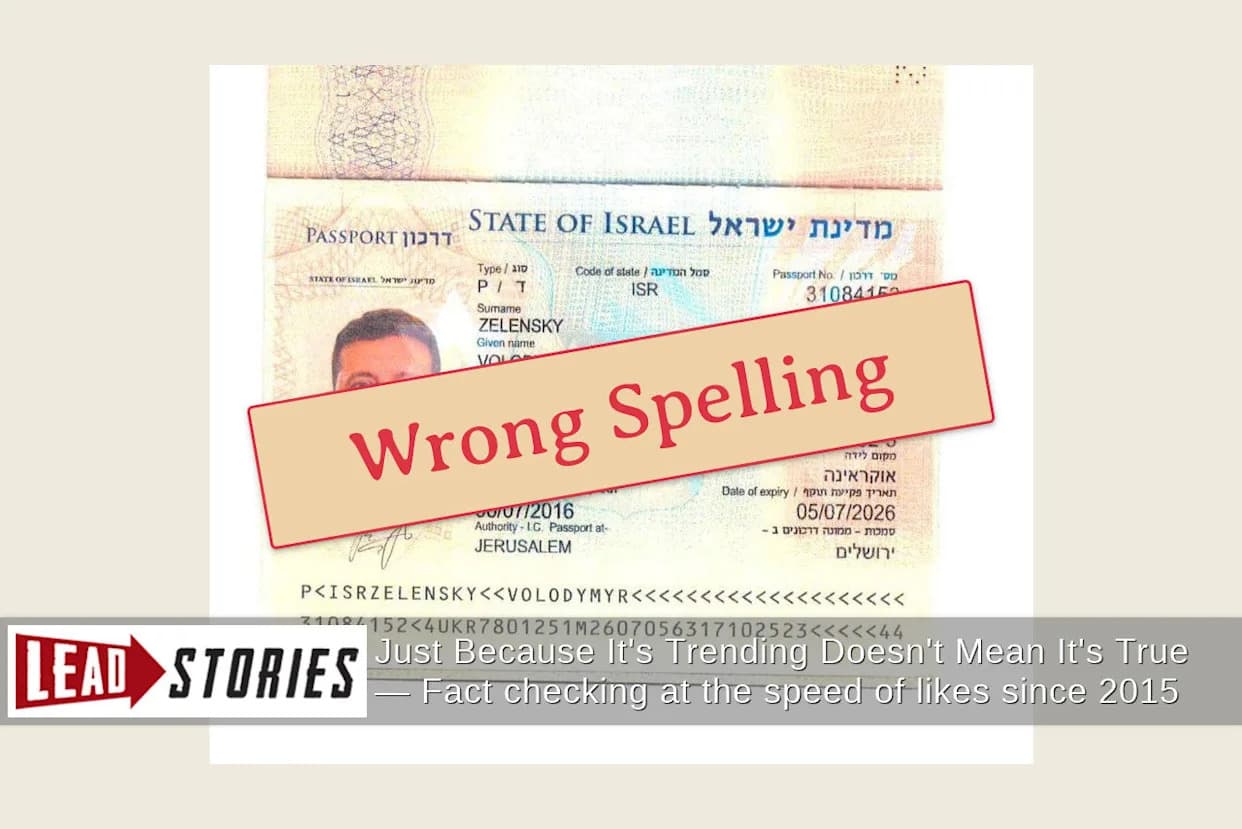 Provereno: Viralna Slika Ne Dokazuje Da Je Volodimir Zelenski Imao Izraelski Pasoš