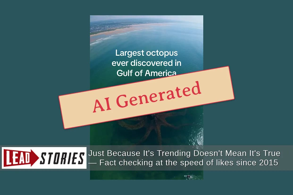 Provera činjenica: Viralni AI-video „Eclipse Octopus“ u Zalivu Amerike je lažan