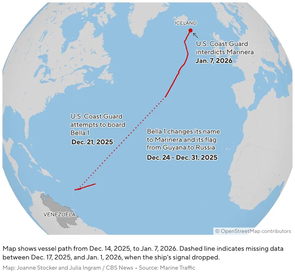 SAD Zaplenile Dva Tankera Povezana Sa Venecuelom — Marinera (Bivša Bella‑1) I M/T Sophia