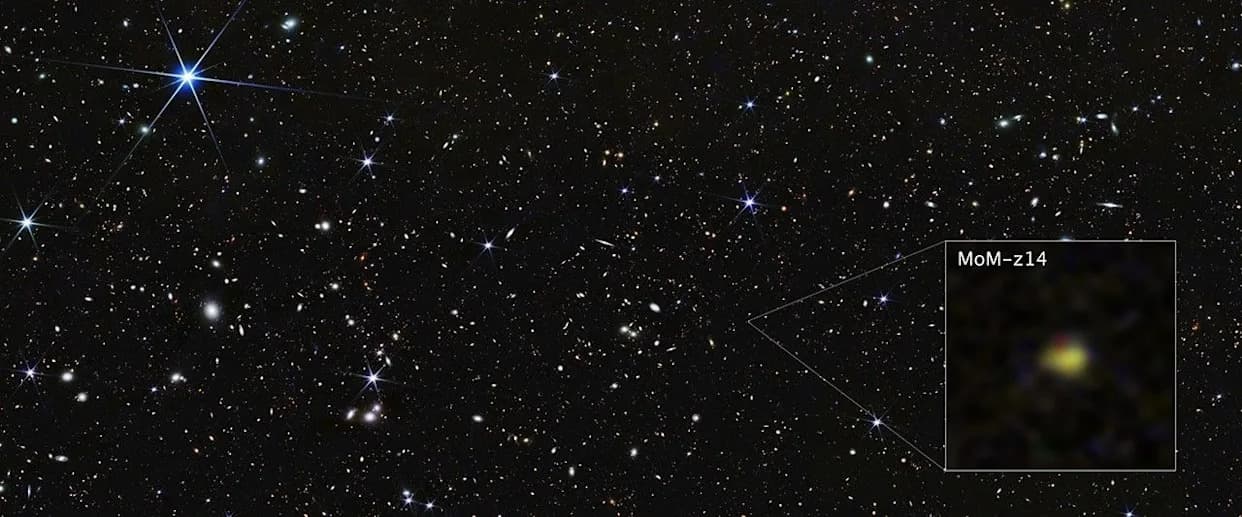 JWST Otkrio Najudaljeniju Galaksiju Do Sada — MoM-z14 Nastala 280 Miliona Godina Posle Velikog Praska