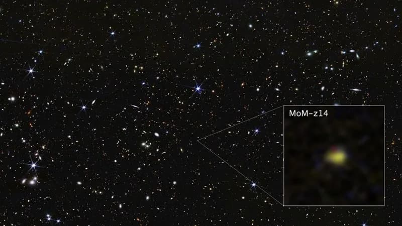 Webb Potvrdio Galaksiju MoM‑z14 Stvorenu 280 Miliona Godina Posle Velikog Praska — Izazov Za Teorije