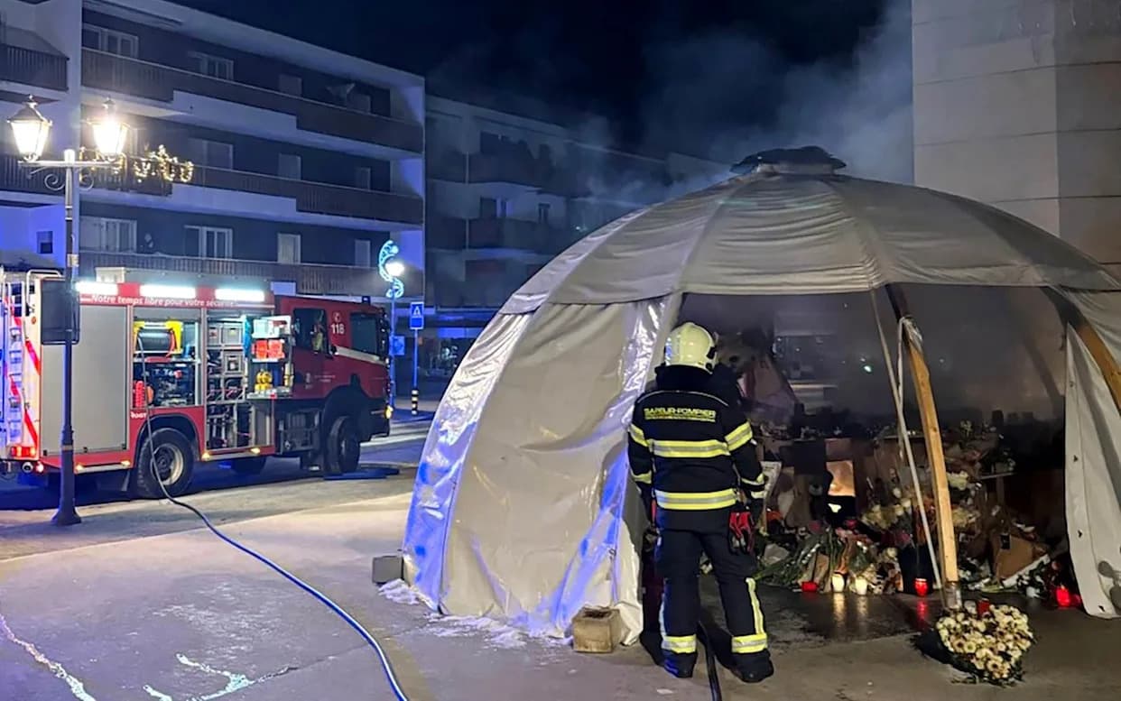 Spomen‑mesto za žrtve požara u Crans‑Montani ponovo izgorelo — policija sumnja na sveće