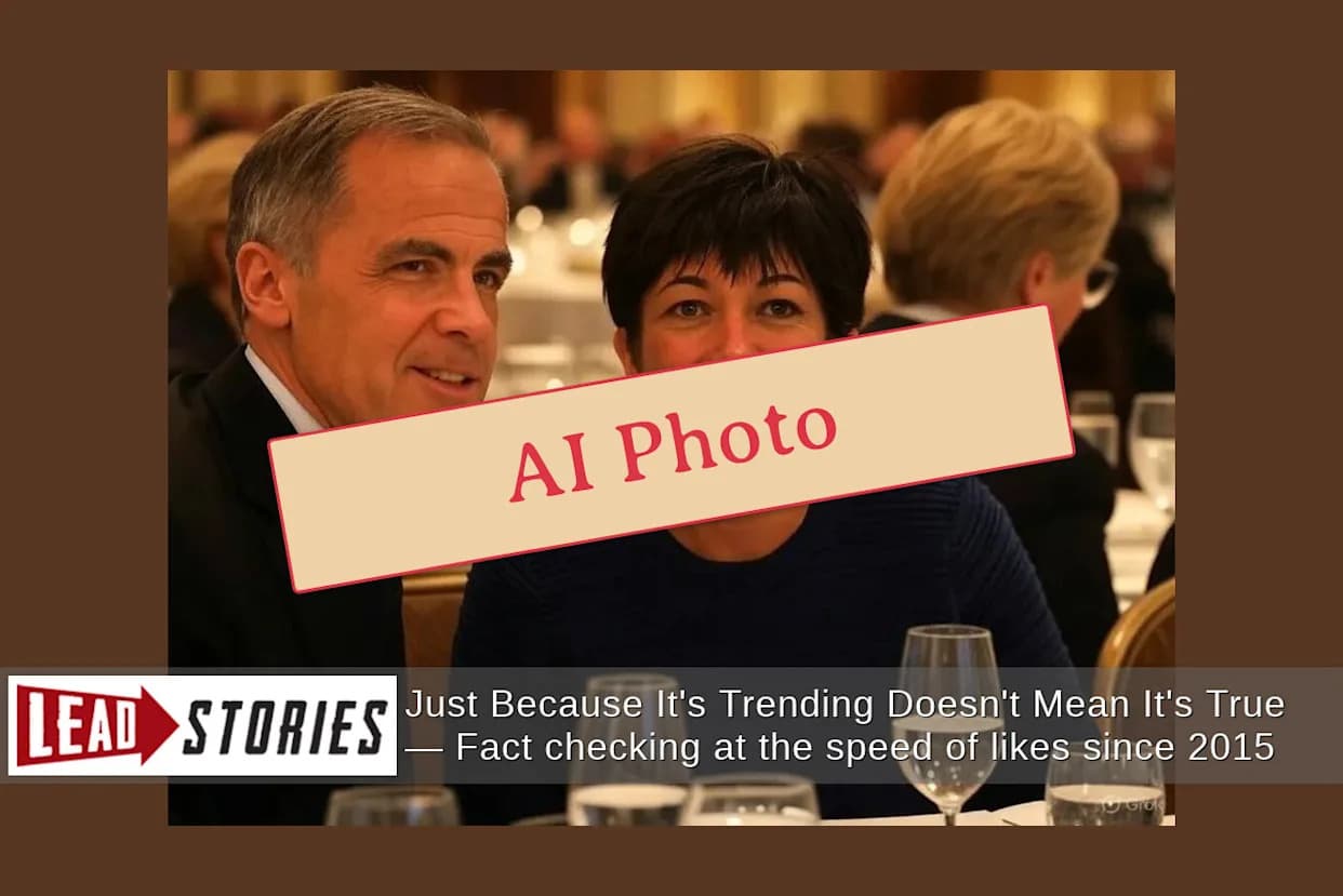 Lažna fotografija: Mark Carney nije večerao sa Ghislaine Maxwell — slika je AI-generisana