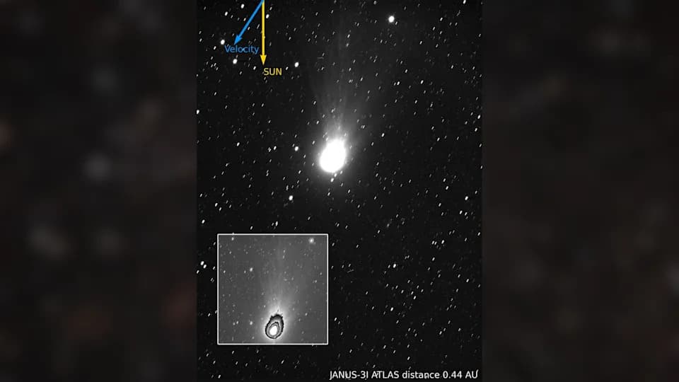 Interstelarni komet 3I/ATLAS zablistao na snimku JUICE-a — jasno vidljiva koma i rep