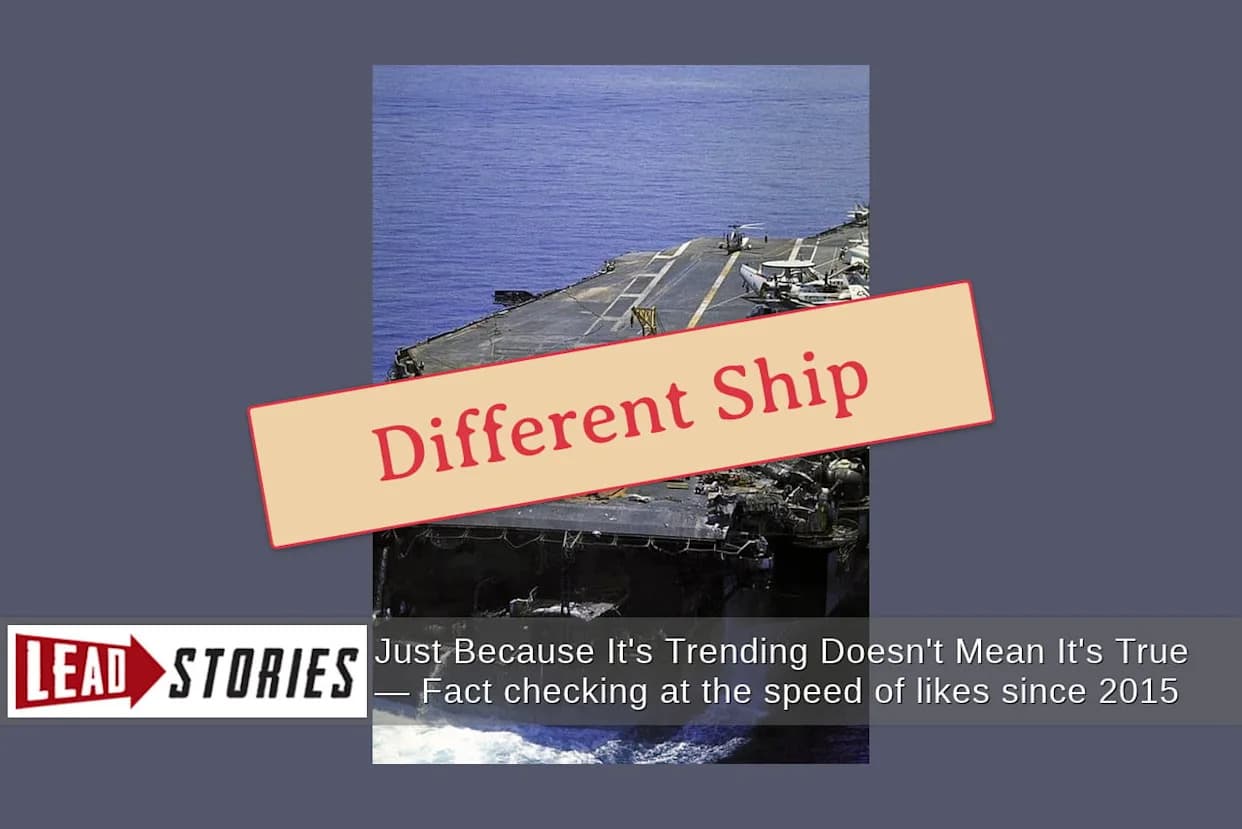 Lažna fotografija: Slika ne prikazuje oštećenje na USS Abraham Lincoln — potiče iz 1967. (USS Forrestal)