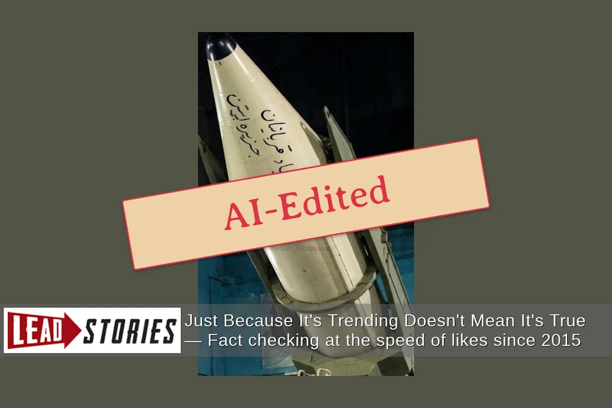 Provera činjenica: Natpis „U sećanje na žrtve Epsteinovog ostrva“ na iranskoj raketi je digitalna manipulacija