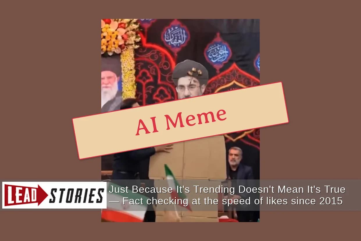 Provera činjenica: Video o „kartonskom“ ajatolahu Mojtaba Hosseini Khameneiju je lažan — original prikazuje uokvirenu fotografiju