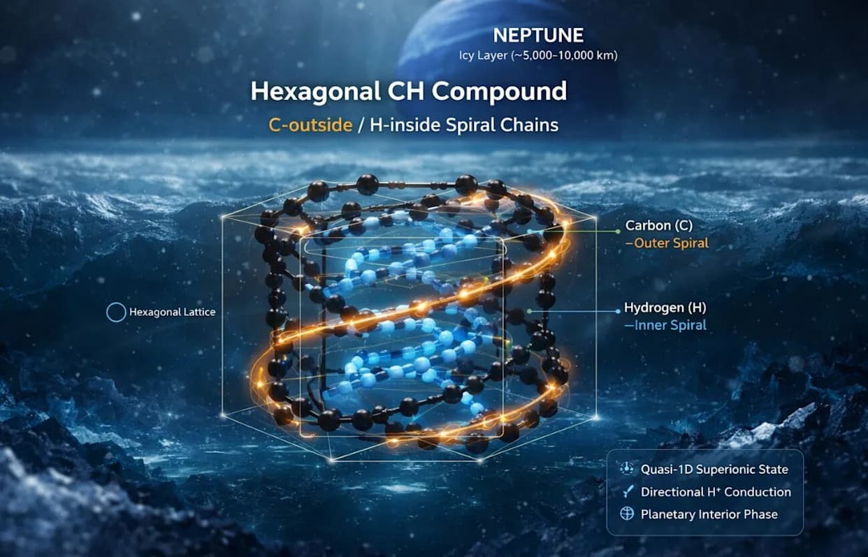 Otkriveno Novo "Quasi‑1D Superionsko" Stanje Materije U Jezgrima Džinovskih Egzoplaneta