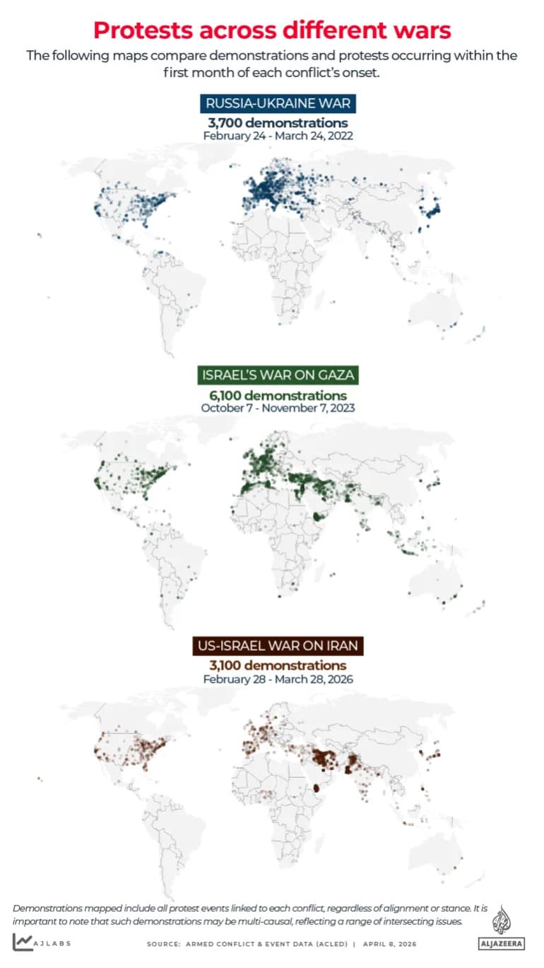 Zašto su antiratni protesti na Zapadu prigušeni uprkos ratu protiv Irana?