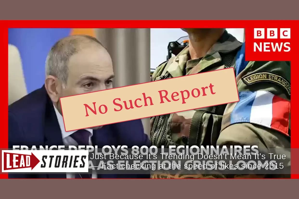 Lažan video sa BBC logoom tvrdi da je Macron poslao 800 legionara u Jermeniju — nije tačno