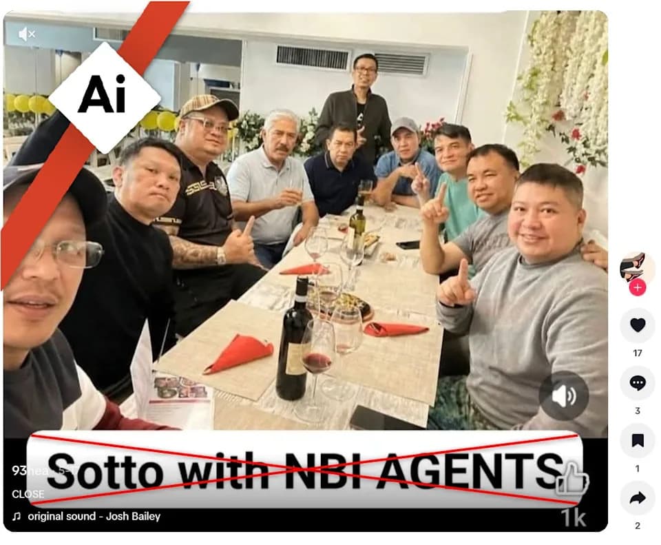 AFP i OpenAI Potvrdili: Viralna Fotografija "Sotto With NBI" Je AI-Falsifikat