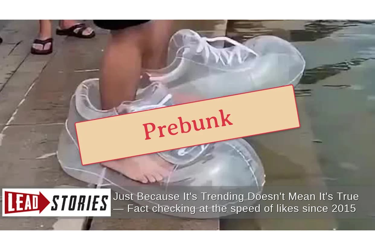 Prebunk: „Plutajuće patike“ raskrinkane — zašto je hodanje po vodi AI-trik