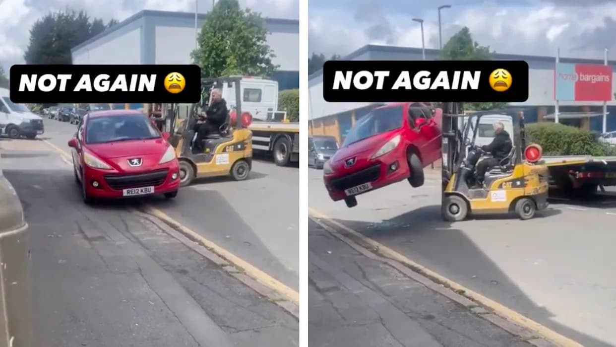 Podigao Auto Viljuškarom Dok Je Vozač Bio Unutra — Viralni Snimak Iz Engleske Pokrenuo Oštru Raspravu