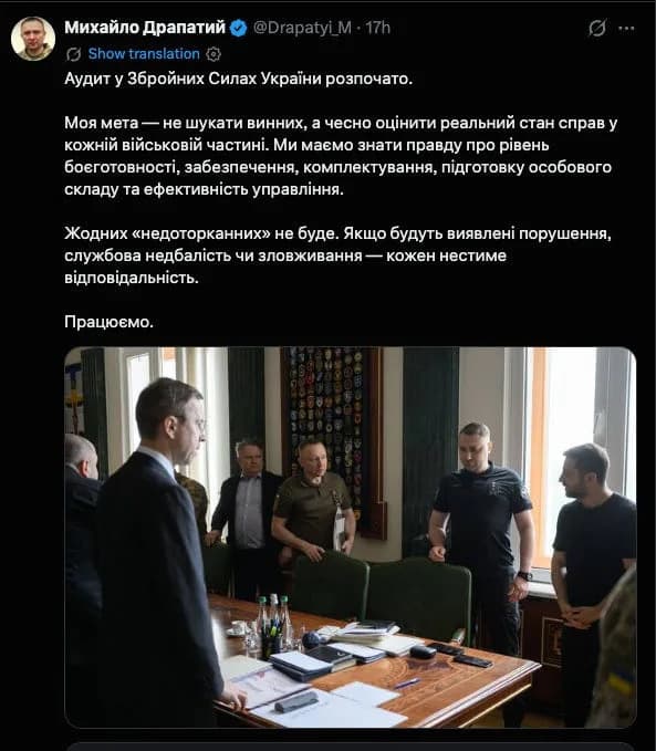 Lažni X nalog se predstavlja kao vrhovni komandant Ukrajine — @Drapatyi_M sakupio skoro 7.000 pratilaca