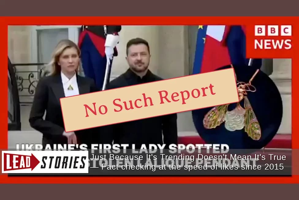 Lažan BBC Izveštaj: Olena Zelenska Nije Viđena Sa Ukradenim Lalique Priveskom — Video Je Montaža