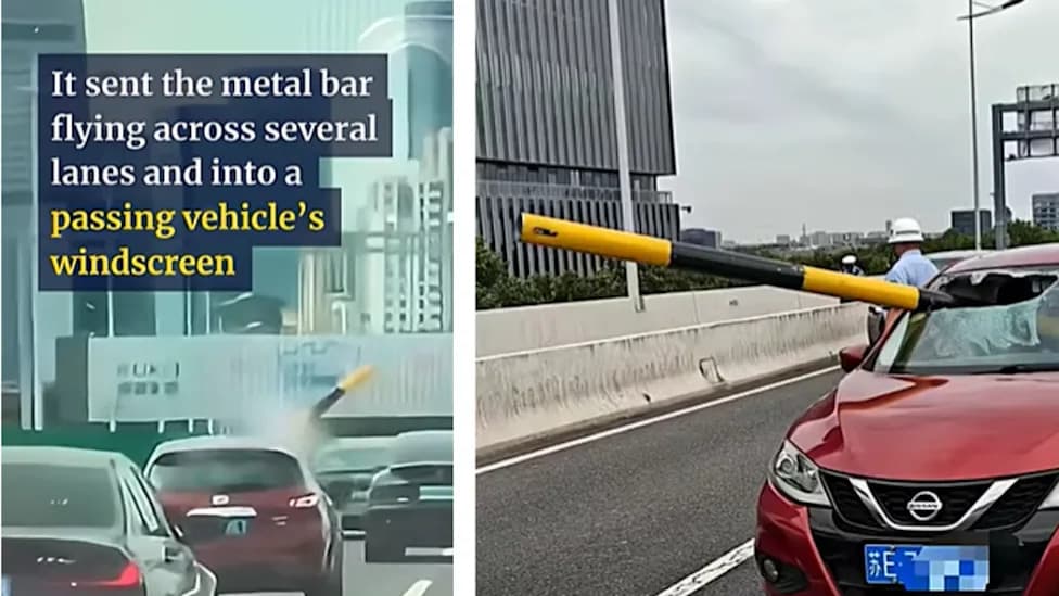 U Suzhouu: Metalni stub probio auto nakon što kamion zakačio visinsku barijeru