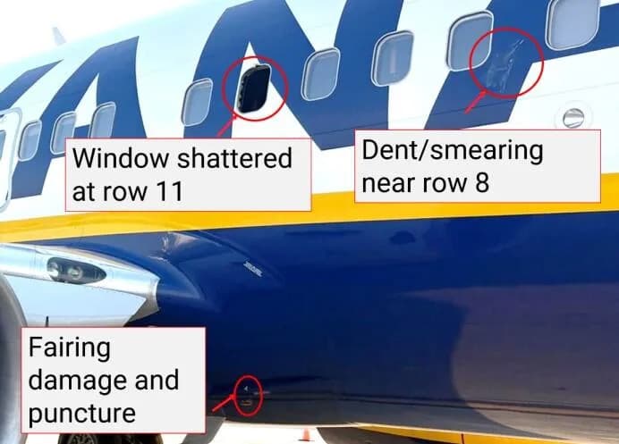 NTSB: Sudar s pticom mogao izazvati kvar motora — 61-godišnji srpski putnik gotovo ispao kroz prozor na letu Ryanair