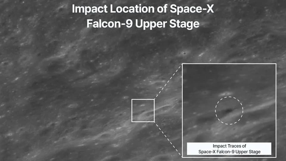 Falcon 9 Pogodio Mesec: Sudar 4,5 t Gornje Faze Ističe Operativni Rizik Za Lunarna Naselja