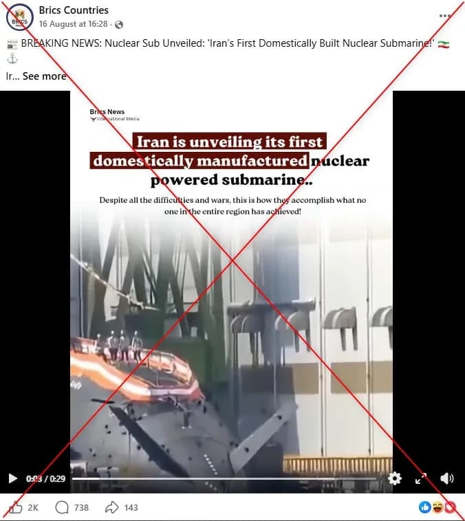 Lažan Video: Podmornica Iz Japana Pogrešno Predstavljena Kao "Iranska Nuklearna"