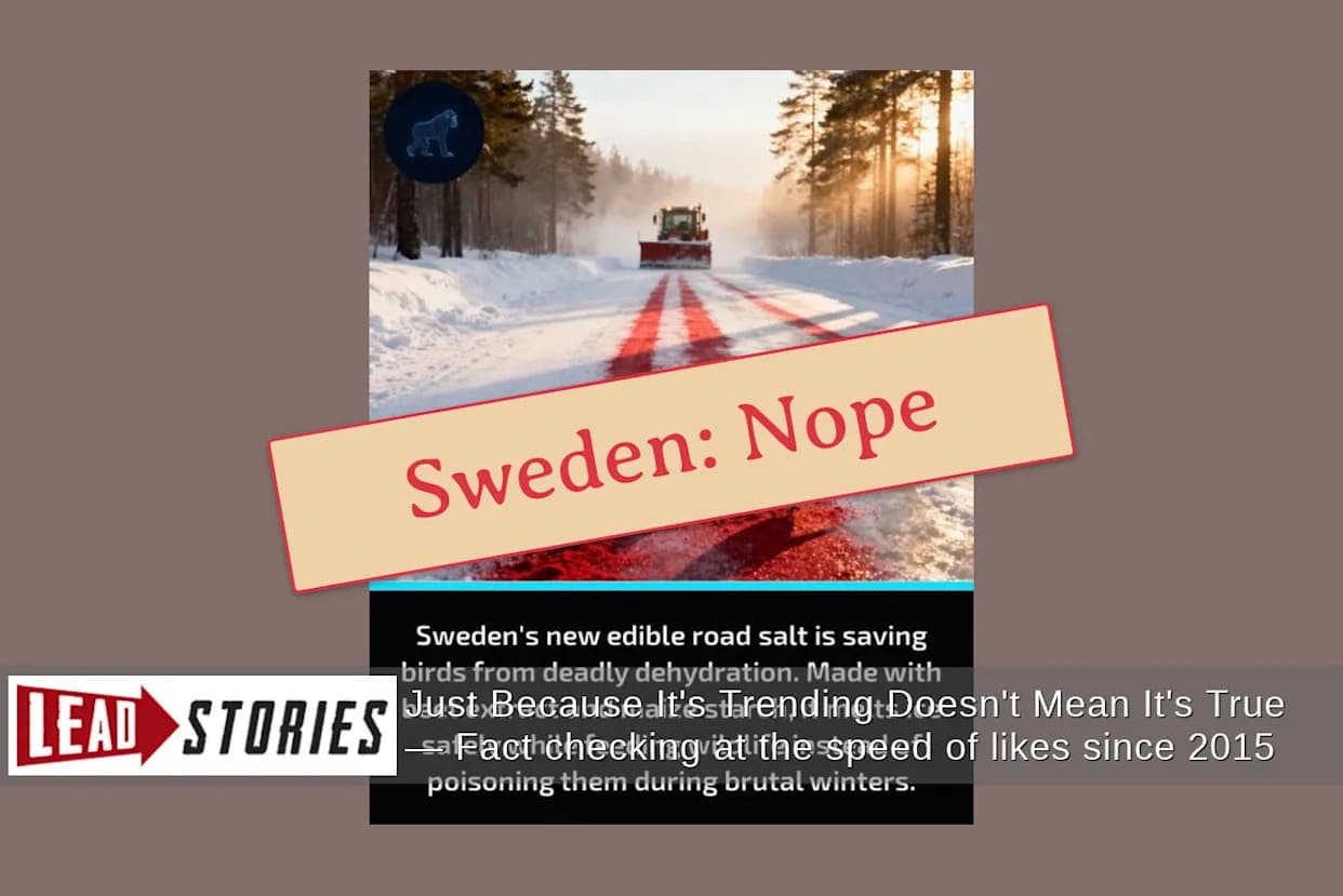 Provera činjenica: Švedska NIJE uvela crvenu „jestivu“ so za posipanje puteva od ekstrakta cvekle i skroba