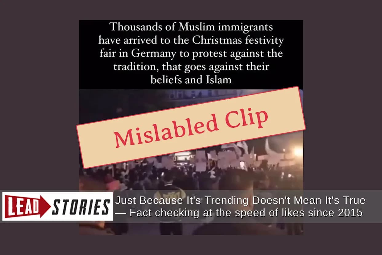 Rasvetljeno: viralni snimak nije protest na božićnom vašaru — potiče sa pro‑palestinskog marša u Hamburgu (oktobar 2024)