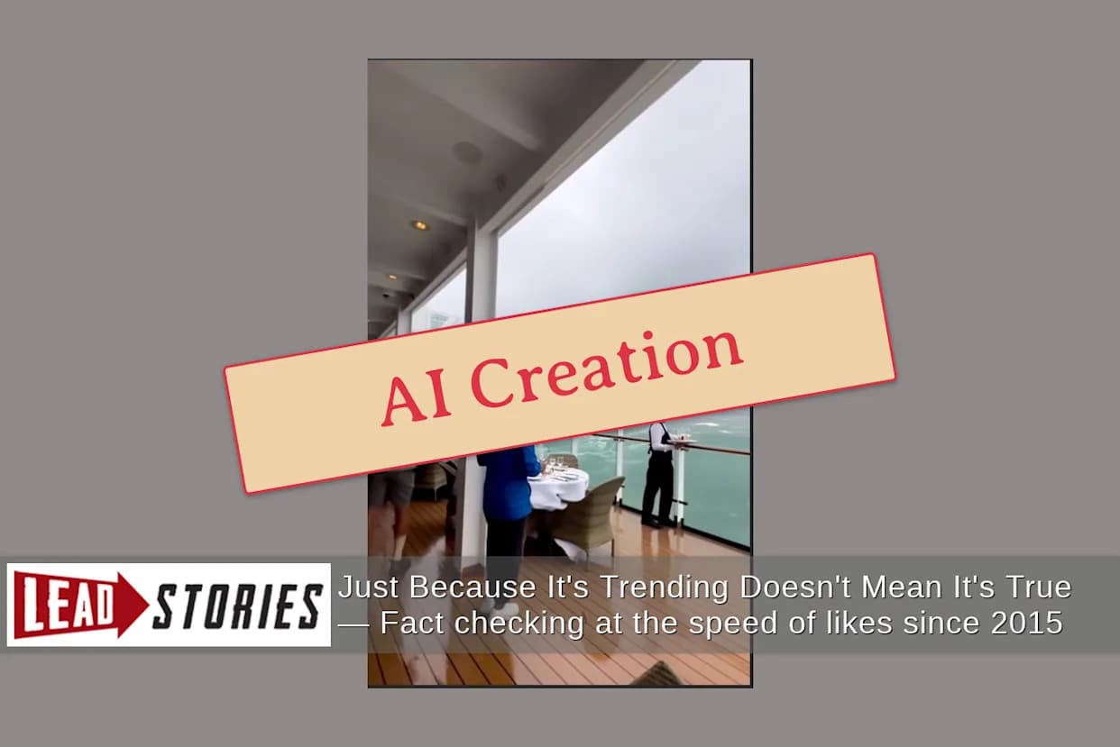 Provereno: video ogromnog talasa koji pogađa brod 'Venessa' je lažan — AI/CGI sadržaj