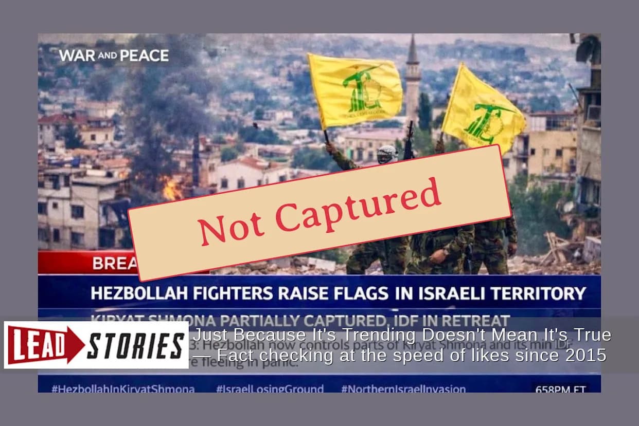 Provera: Kanal 13 i Al Jazeera Nisu Potvrdili Da Je Hezbollah Zauzeo Kiryat Shmona