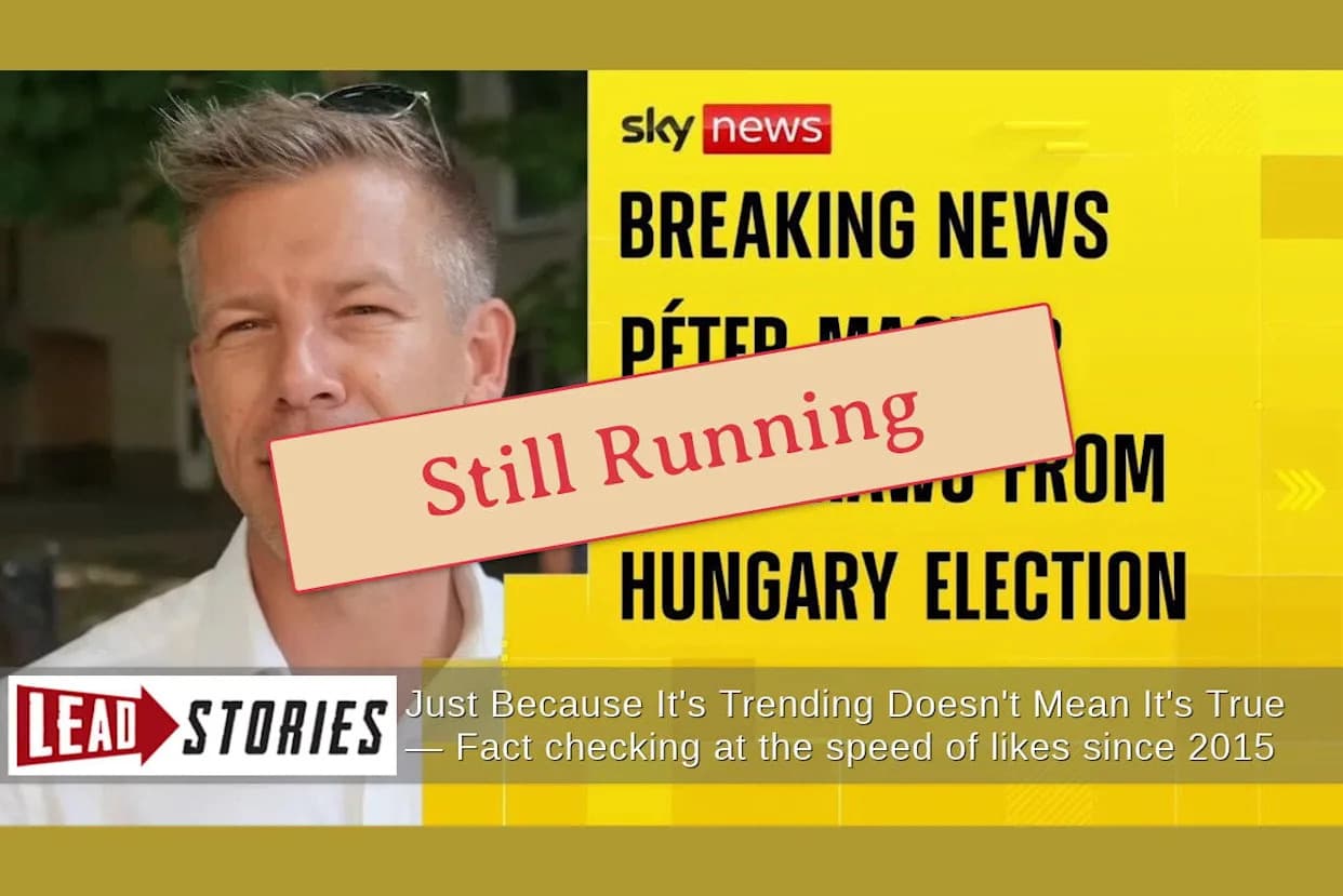 Lažna vest: Sky News nije izvestio da je Péter Magyar odustao od izbora