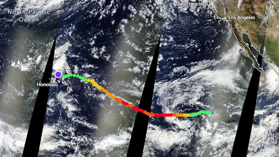 Srebrni „sunglint” prekriva Havaje dok uragan Kiko očarava satelit
