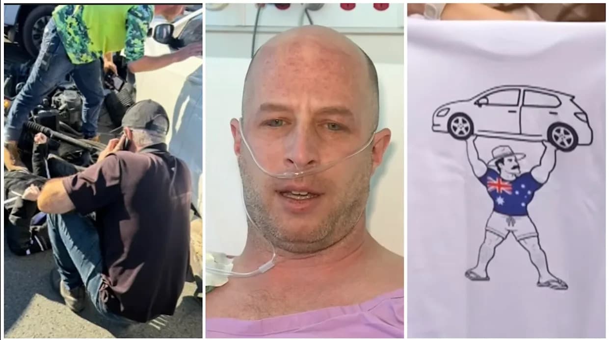 Motociklista zarobljen ispod auta od 3.300 funti spašen zahvaljujući brzoj akciji prodavaca automobila u Brisbaneu