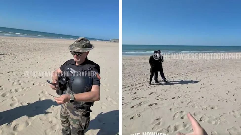 Fotograf sa plaže Wissant snimio kako žandarmi legitimišu njega, a ne ~30 migranata