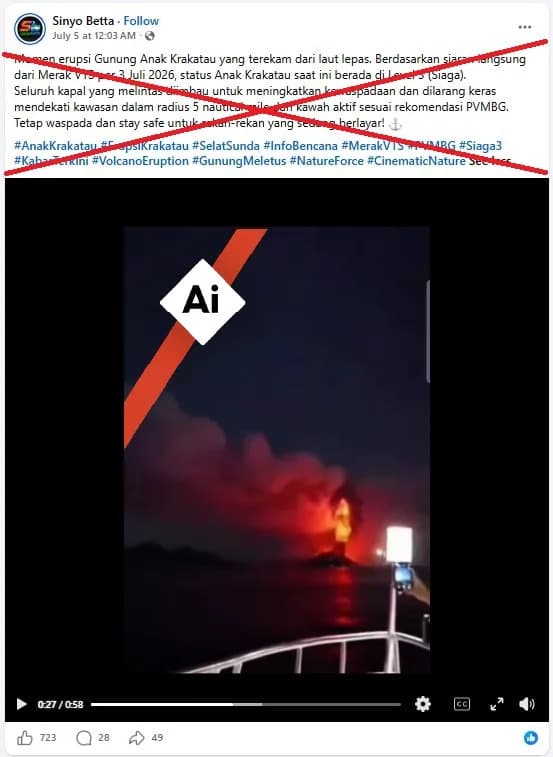 Viralni Video 'Erupcije' Anak Krakatau Je AI-Generisan, Kažu Indonežanske Vlasti