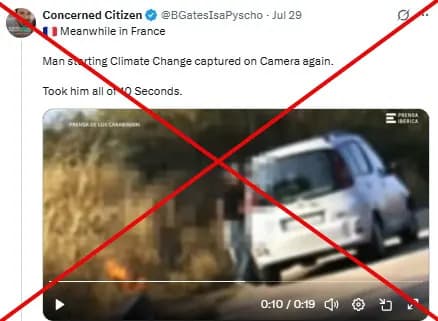 Viralni Video O Podmetanju Požara Pogrešno Povezan Sa Francuskom — Snimak Potiče Iz Montemiletta (Italija), 2025