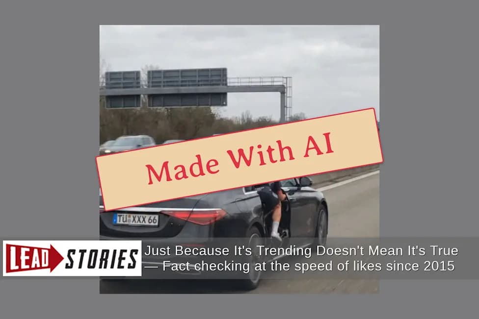 Provereno: Viralni video 'Biciklista Pokreće Mercedes Na Autobahnu' Je Laž — Snimak Je AI-Generisan