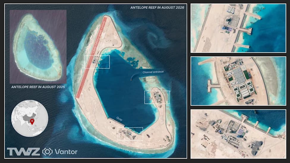 Kina Podigla Ogroman Veštački Otok na Antelope Reefu — Nova Faza Militarizacije Južnog Kineskog Mora