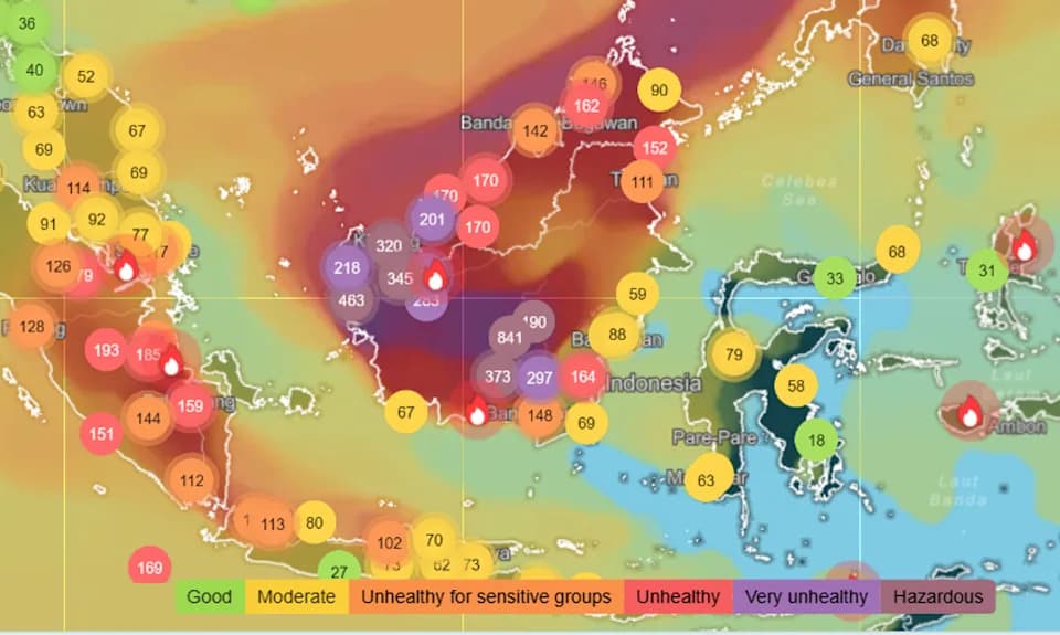 Mapa: Indonežanski požari šire otrovni smog po jugoistočnoj Aziji dok raste pretnja El Nino