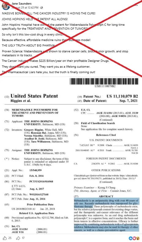 Mebendazol: Zašto Patent Johns Hopkinsa Ne Dokazuje „Lek Za Rak“