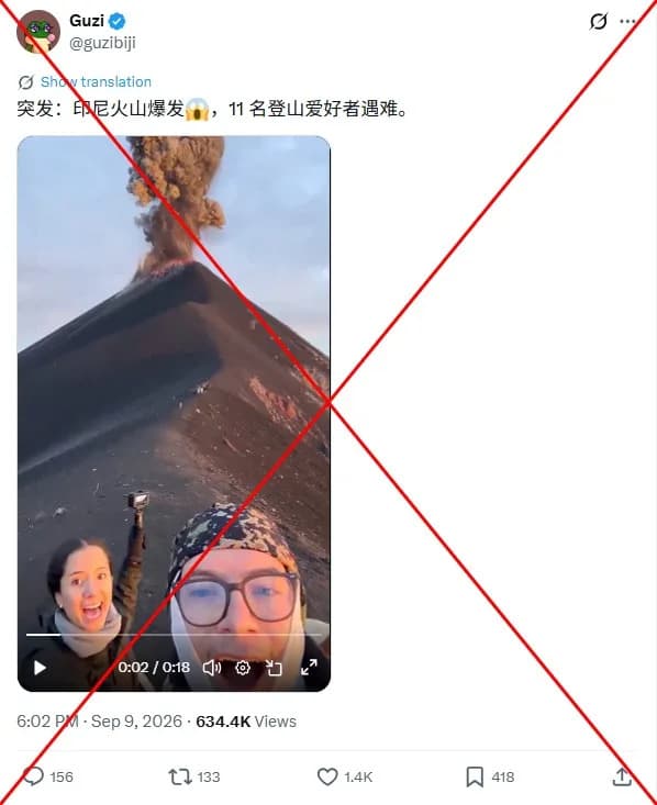 Lažan viralni video: Snimak erupcije iz Gvatemale pogrešno prikazan kao Anak Krakatau
